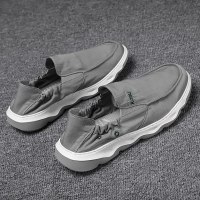 娜瑟薇春季帆布男鞋潮流休闲板鞋男士工作百搭潮鞋懒人一脚蹬老北京布鞋