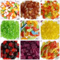 混合橡皮糖 水果味软糖果汁软糖qq糖儿童零食毛毛虫糖 蛋糕装饰糖