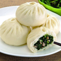 扬州大包子早餐青菜包鲜猪肉包梅干菜素菜包家庭酒店速冻点心馒头 青菜包1袋+鲜肉包1袋(共16只)