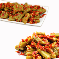 刀豆新鲜腌制剁辣椒酸辣泡菜湖南农家自制手工瓶装下饭菜酱菜咸菜 500g