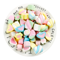 500g散装彩色迷你混合味棉花糖喜多多批心形装饰烘焙蛋糕专用糖果