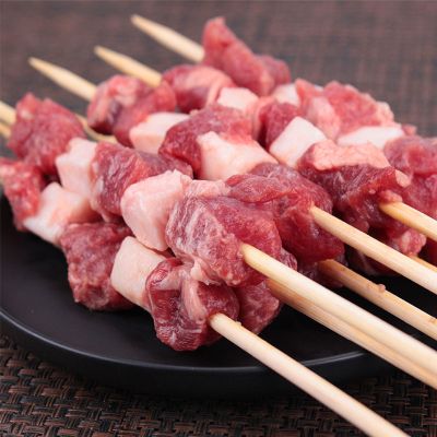 湛航 户外家用羊肉串非内蒙羊肉牛肉牛肉串新鲜烧烤专用 30根牛肉串