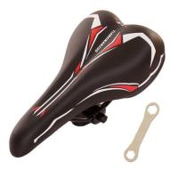 鞍座山地车骑行装备座垫自行车座垫透气柔软舒适加厚车座单车配件 红色+扳手
