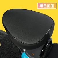 电动电瓶车自行车坐垫套防水防晒雅迪电车座套通用车座座椅四季罩 圆头皮革前座套-纯黑