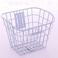 电动车筐通用菜篮子折叠车加粗加大带防水内胆包电瓶车自行车车篓 无盖白色 +配套螺丝+安装工具