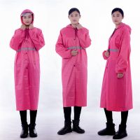 雨衣雨裤套装分体男女防水防暴雨雨披成人摩托车电动车户外雨衣 玫红色长衣 小号(150cm-160cm)