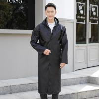 长款雨衣外套男女通用全身防暴雨徒步风衣雨披环卫保安连体雨衣 普通黑色长身雨衣 (男女同款) L