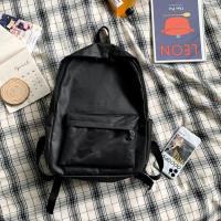 少女心书包女学生韩版双肩包ins超火古着双肩包百搭可爱帆布背包 黑色