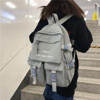 书包女ins双肩包书包女学生韩版高中初中生大容量情侣旅行背包男 中号(高42cm)蓝色 升级面料送小礼物