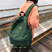 ins风书包女韩版高中背包大学生初中校园简约百搭森系少女双肩包 6101绿色