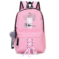 韩版书包女生初中高中大学生小学生背包双肩包原宿大容量学院新款 #601粉色-吉他手中号 书包+挂件