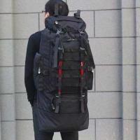 L户外登山包男背包防水轻便旅行包超大容量打工行李包旅游出差 黑色