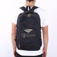 新款大容量帆布双肩包休闲户外旅行包男复古行李背囊多功能书包女 黑色