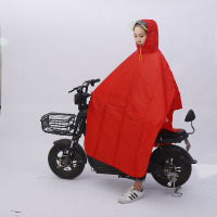 雨衣电动车摩托车成人雨披加大加厚防暴雨骑行男女士单双人大帽檐 优质款4XL加厚大帽檐+红色