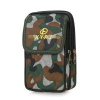 腰包竖款帆布多功能横款穿皮带6.5寸手机套休闲运动挂包手机包男 迷彩款一