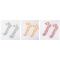 [3/5双]水晶袜子女浅口夏季超薄玻璃丝日系可爱花边雏菊短袜潮 雏菊款 绿+黄+粉 3双装