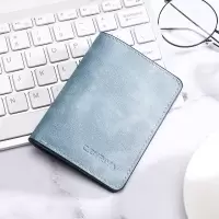 卡包男超薄迷你小钱包多功能驾驶证皮套多卡位证件卡套防消磁卡夹 浅蓝