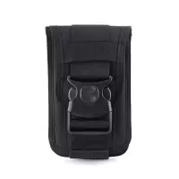 手机腰包男穿皮带竖款战术腰包6.5寸手机包挂包运动实用手机套包 黑色