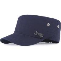 帽子男士遮阳平顶帽春夏季爸爸休闲潮鸭舌帽百搭太阳帽男时尚新款 jeep藏青色 一个不送(均码可调节)