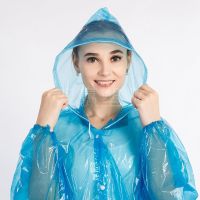 旅游一次性雨衣成人户外男女通用加厚纽扣便携登山漂流批发多规格 红色黄色蓝色(颜色随机) 3件