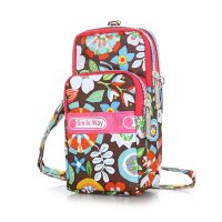 手机包包女单肩斜跨包零钱包手臂手机套跑步手腕包迷你小包竖款包 8880三层印花无耳机孔-风车