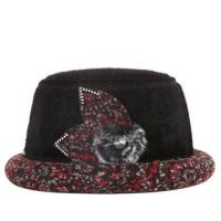 老太太帽子女春秋季新款礼帽冬天保暖奶奶卷边盆帽休闲百搭老人帽 黑色 M(56-58cm)