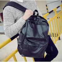 韩版双肩包男皮旅行背包学院风大学生书包时尚潮流 笔记本电脑包 1811 黑色透气网眼