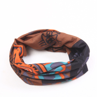 ]户外骑行魔术头巾脖套女夏季防晒薄款围脖男运动面罩 图腾棕色