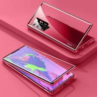 华为p40pro手机壳p40pro+全包防摔P40双面玻璃护镜头一体保护套 魅惑红 p40[普通款]