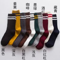 袜子女棉袜纯棉中筒秋冬季ins潮堆堆袜薄款春秋韩国日系条纹长袜 韩版 随机2双付款后联系客服备注