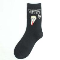 脚踩美国川普袜子特朗普假头发金毛炸毛恶搞笑潮袜子网红男女长袜 竖拇指 36-43码