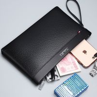 男士手包真皮2020新款时尚钱包商务手提手拿夹包男包男式手抓包包 [真皮款]小号黑色