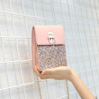 手机包女迷你斜挎包小包包 女包 新款2020小手包女星空亮片零钱包 粉色少量