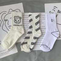 ins潮袜子女韩版中筒字母学院风可爱百搭日系街头滑板篮球长筒袜 A组3双