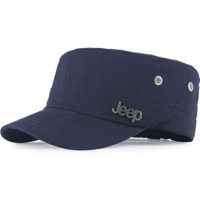 春夏男士帽子男平顶帽海军帽遮阳棒球帽青年休闲防晒帽鸭舌帽韩版 军帽藏青 可调节