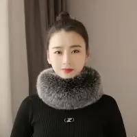 毛领单卖围巾女冬款网红冬季保暖围脖男新款学生洋气百搭假领子 黑染白 [均码]收藏宝贝优先发货