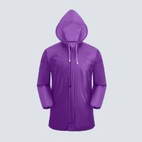 雨衣上衣男女成人单件雨衣衫短款户外防水耐磨防撕破加厚牛筋上衣 (单独上衣)紫色/牛筋款