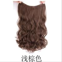 帽子假发女秋冬时尚潮流长卷发假发帽子一体时尚网红长直发全头套 不带帽子[黑色帽子]长卷发:浅棕色