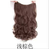 帽子假发女秋冬时尚潮流长卷发假发帽子一体时尚网红长直发全头套 不带帽子[黑色帽子]长卷发:浅棕色