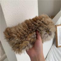 网红兔毛发带帽子女秋冬保暖日系头饰头套毛毛绒宽边发箍皮草发带 豹纹色