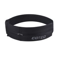 多功能高弹力隐形腰包女户外运动登山手机包跑步包时尚健身腰带男 黑色(1921魔术贴腰包)