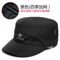 帽子男秋冬韩版潮英伦平顶帽加大码中年休闲军帽男士帽子遮阳新款 黑色(内衬加网 四季款) 标准码(54-59cm)可调节