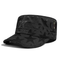 美国男士遮阳帽春秋平顶帅气休闲帽子年轻人百搭ins夏天 五星军帽160黑色