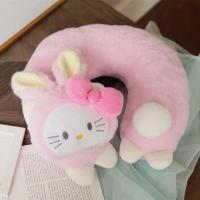 ins网红玉桂狗公仔大耳狗玩偶少女心娃娃趴兔娃娃午睡枕生日礼物 颈枕(小兔子变身hellokitty 32厘米*20厘米
