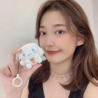 卡通可爱玉桂狗Airpods2保护套苹果蓝牙无线耳机套硅胶软壳情侣女 白底玉桂狗耳机套