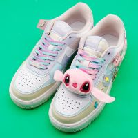 鞋带扣装饰ins鞋花 空军一号鞋子diy毛绒熊猫眼睛 鞋上可爱配饰 粉色长耳朵史迪崽【1个】鞋扣款