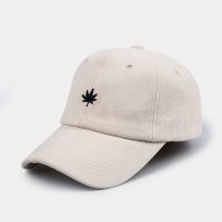 鸭舌帽男女户外棒球帽休闲百搭钓鱼遮阳帽子春夏天太阳帽子 枫叶-米色 可调节