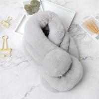 真獭兔毛围巾新款大球皮草围脖秋冬脖套韩版仿毛百搭女士毛领保暖 浅灰 真獭兔毛围巾