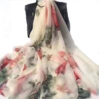 上海苏杭女士保暖真丝丝巾女长款围巾冬款中老年秋新款围脖巾披肩 图1