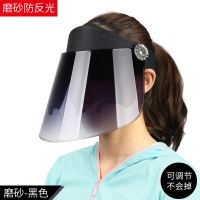 帽子夏季防晒帽遮阳帽女太阳帽女防紫外线面罩遮脸骑电动车凉帽女 [高级防紫外线镜片]黑色